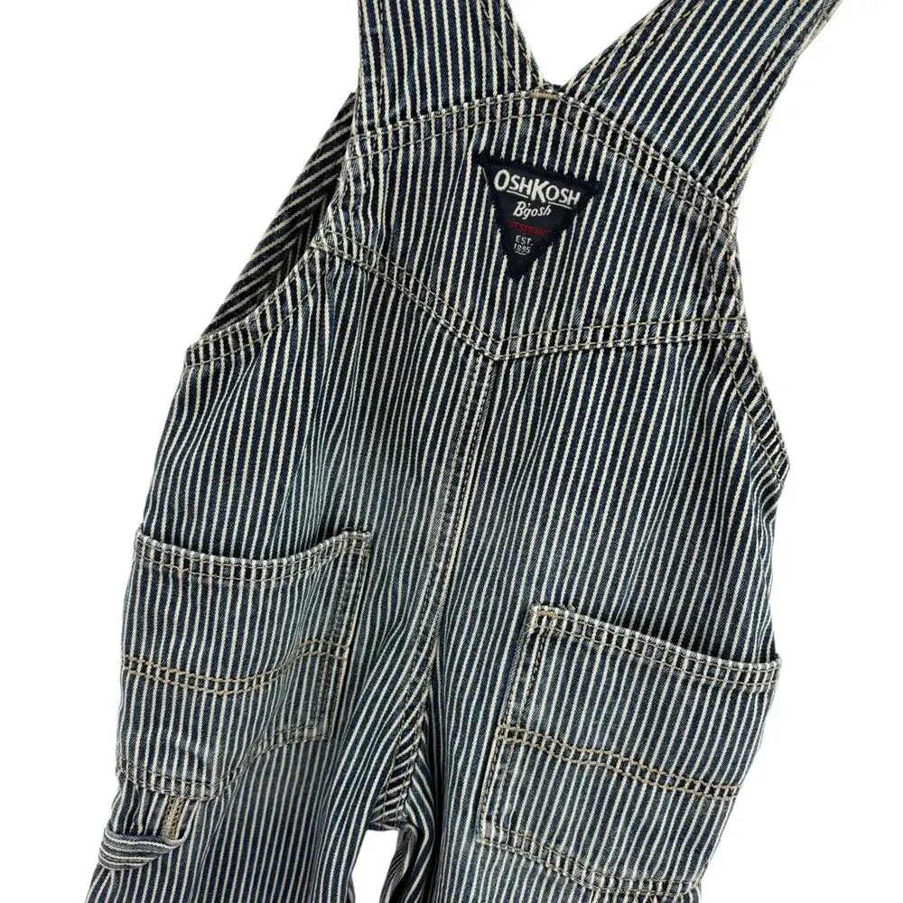 OshKosh B'Gosh Blue Pinstripe Railroad Baby Overalls
